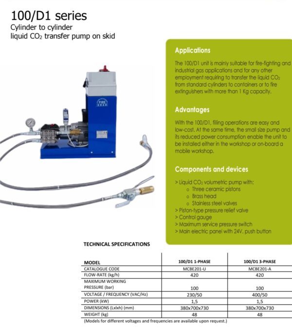 CO2 Transfer system pump 100/D1 High Pressure refilling unit #3150 photo 3
