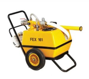 Mobile foam unit 120L fire extinguisher on trolley