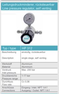 Regulator Hornung HP312*