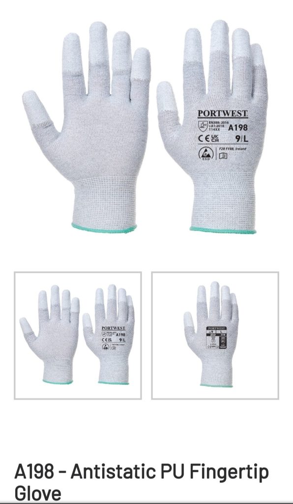 Antistatic PU fingertip Glove A198 PortWest003222 photo 2