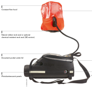 Drager Saver CF Compressed Air Escape Device with Hood 3363826