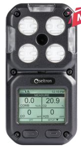 SEITRON Multi-Gas Portable GasDetector, 4 gas sensors: O2 Longlife, CO,H2S, LEL (CH4).