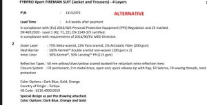 fireman suit frypro X series